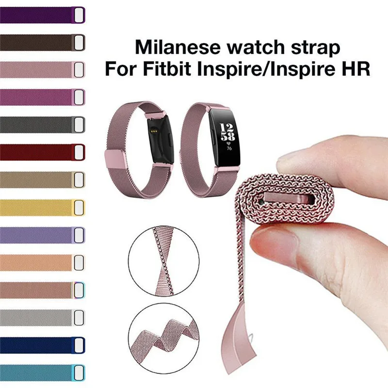 Сменный Браслет из нержавеющей стали ремешок для часов Fitbit Inspire HR трекер