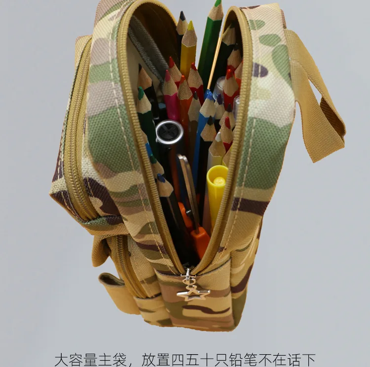Right Point Camouflage Pencil Case Cute Pen Bag Zipper Kids School Supplies Bag Pen Box Back To