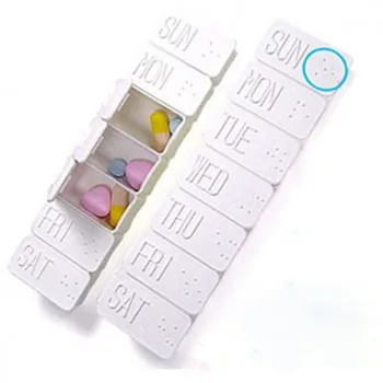 

7 Grids Tiny Clear Pill Box Portable Travel Vitamin Case Storage Organizer Multiple Compartment Pills Container