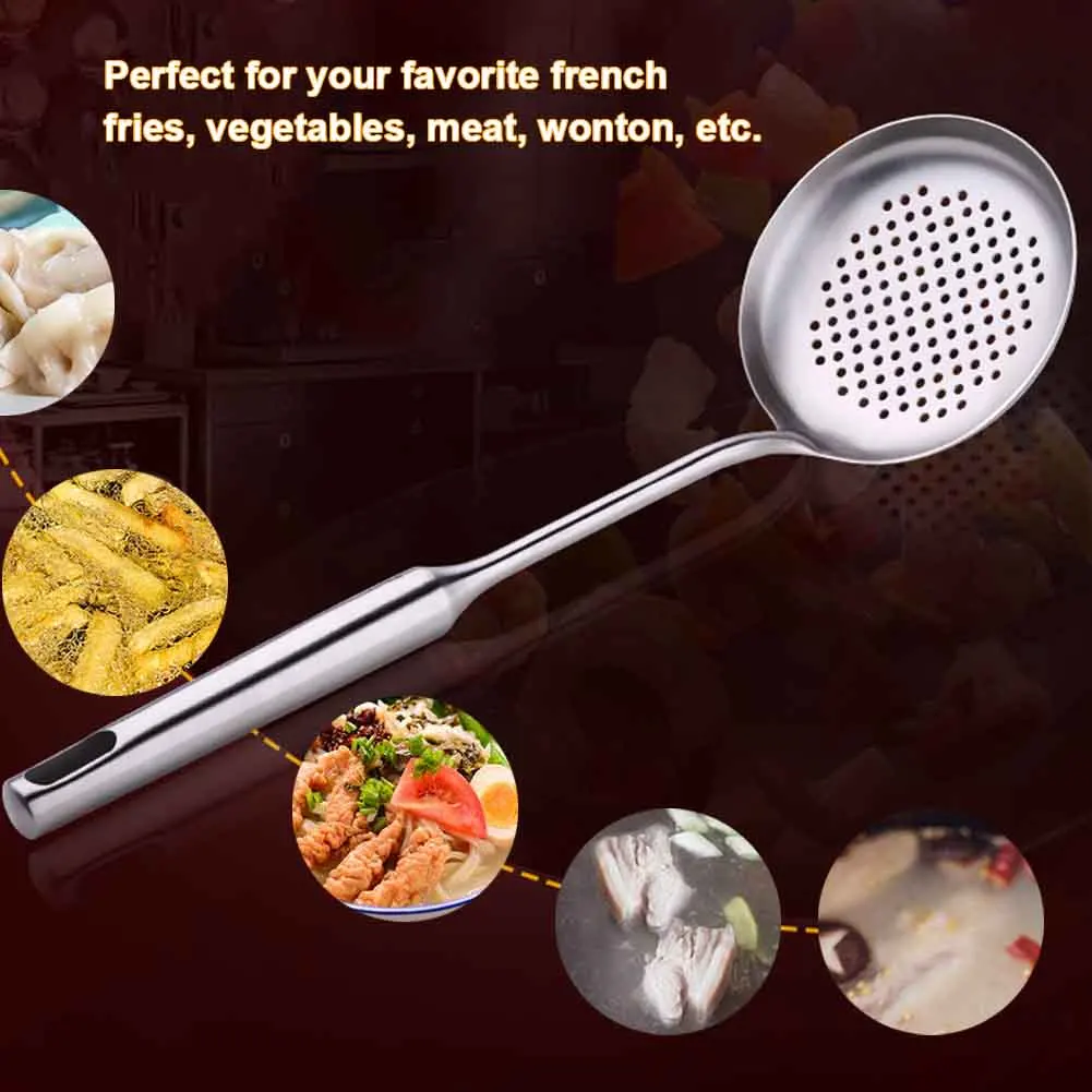 Нержавеющая сталь для приготовления пищи щелевая ложка эргономичная ручка дуршлаг аксессуары для дома ресторан фильтр для глубокой жарки горячий горшок