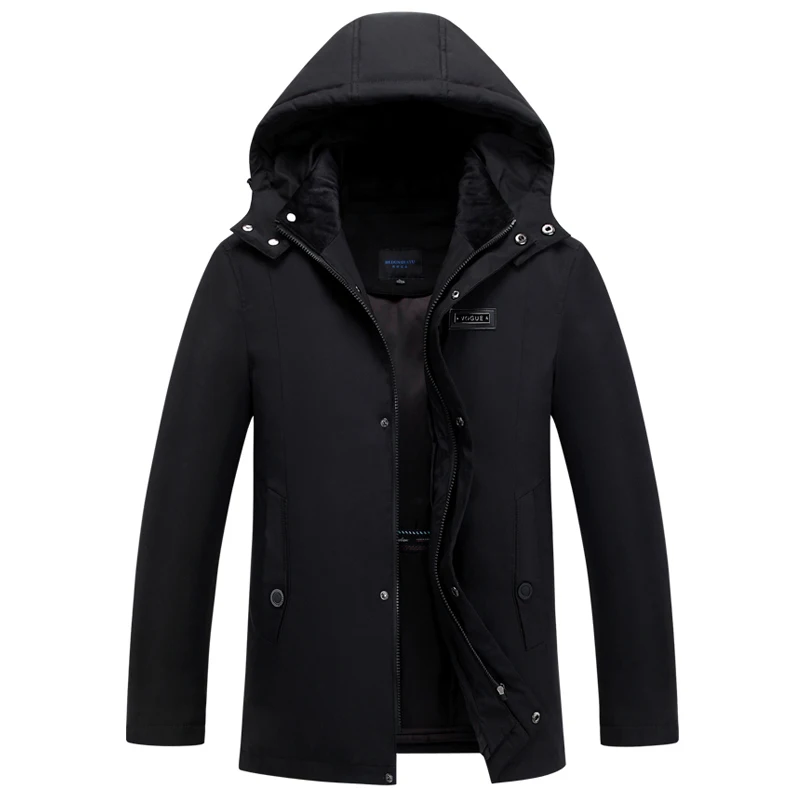 

2019 Brand Winter Parkas Men Coat Hooded Thicken Removable Liner Plus Size 4XL Warm Winter Down Jacket Middle-aged Men Overcoat