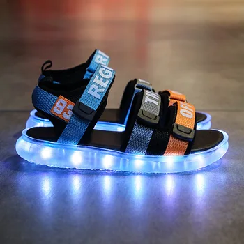 

RISRICH Children sandals for baby infant toddler boy girl sneakers kids boys girls led usb glowing light up beach sandals shoes