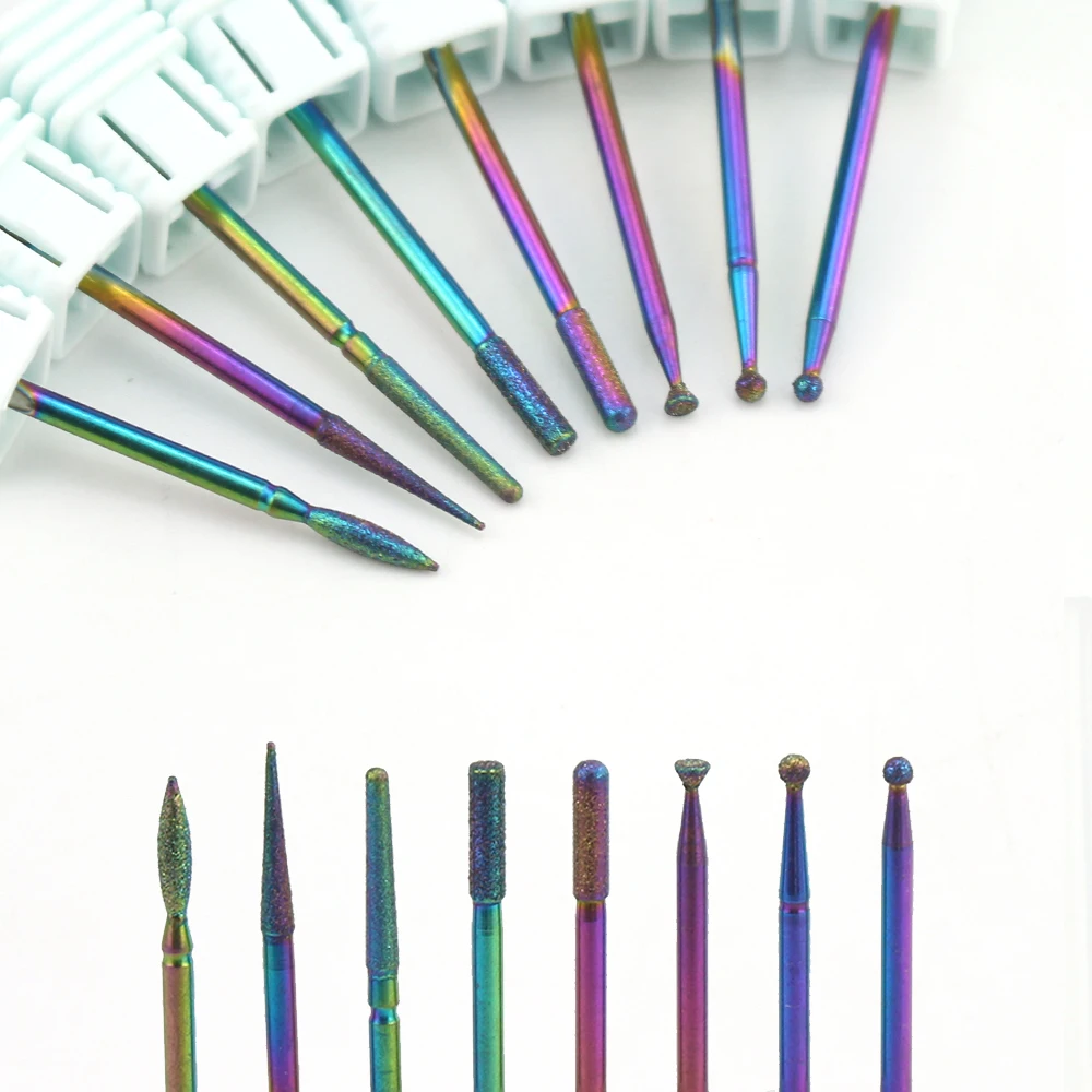 1pcs Diamond Nail Drill Milling Cutter Rainbow Electric Rotary Bits Gel