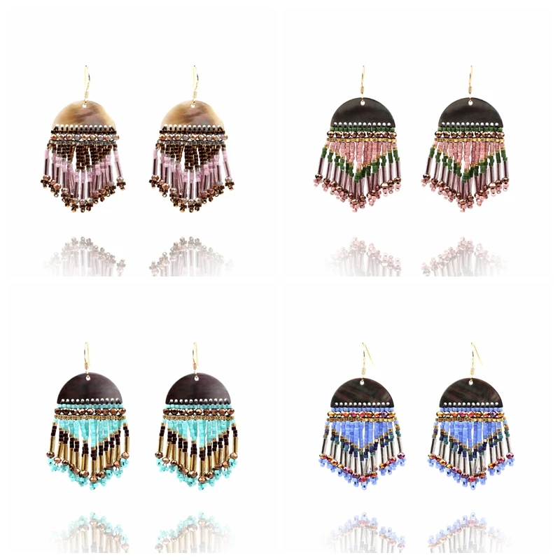 

FAIRYWOO Freedom Light and shadow glass Tassels Earring