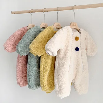 

Baby Zipper Velvet Leotard Warm Jumpsuits Online Celebrity Wool Sweater Baby Cute Climbing Clothes
