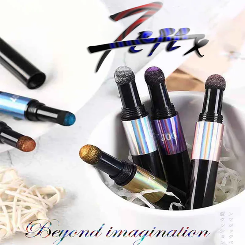 

FEFEX 2020 Newest Nail Art Manicure Makeup UV Gel Chrome Holographic Mirror Effect Metal Powder Air Cushion Magic Powder Pen.