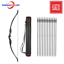 

Take-down Recurve Bow And Arrow Set For Shooting Hunting With 12pcs Arrow 1 Quiver Left Right Hand Black Long Bow 20/30/40 LBS
