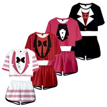 

Ainiel Hazbin Cosplay Clothing Tees Hotel Shirt Tshirt Shorts Charlie T Shirt T-shirt Dust Sport Suit Shorts Vaddie Running Set