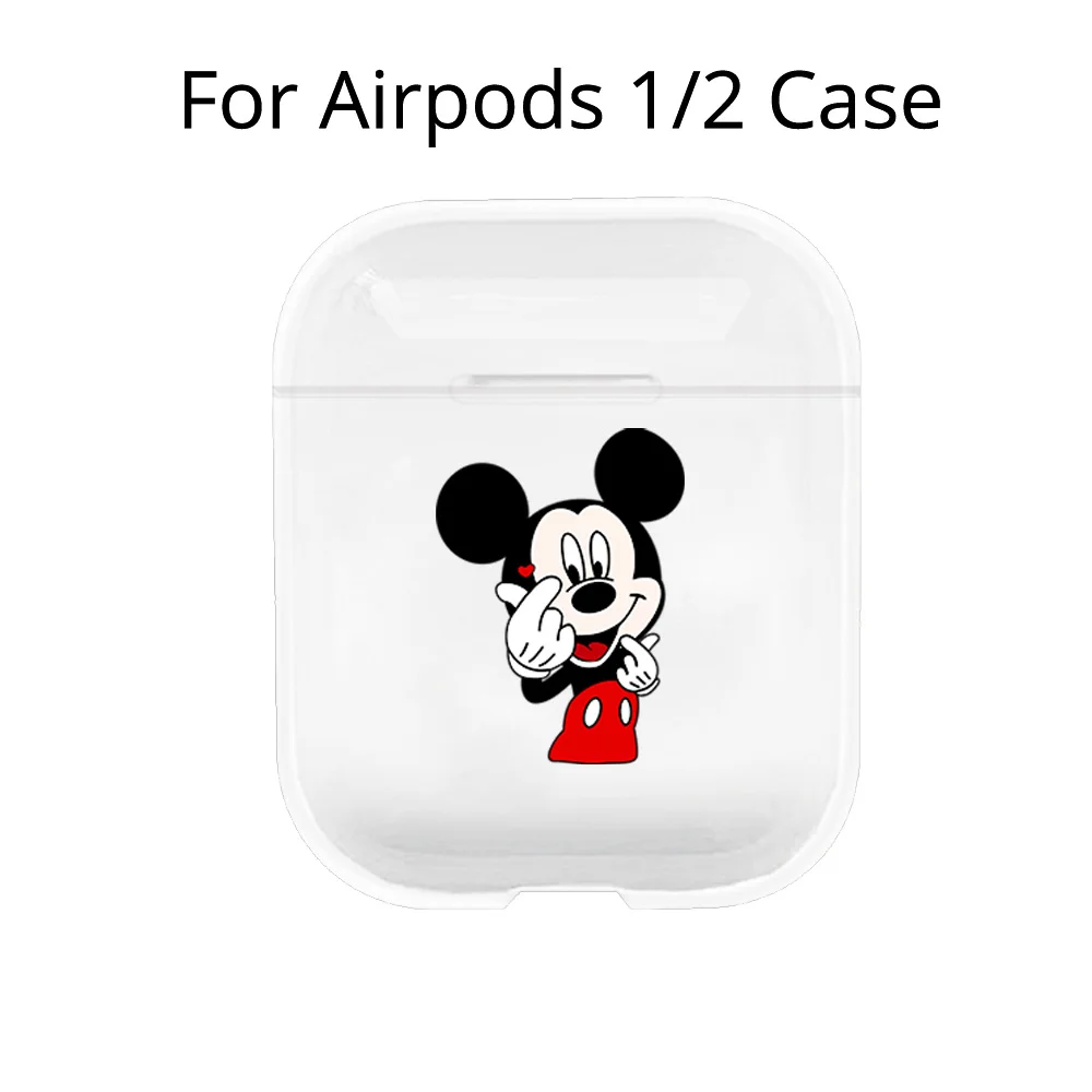 Чехол для Airpods 1/2, милый чехол для наушников AirPods, 1 чехол, Мультяшные Беспроводные аксессуары для Air pods 2, прозрачный жесткий чехол для ПК