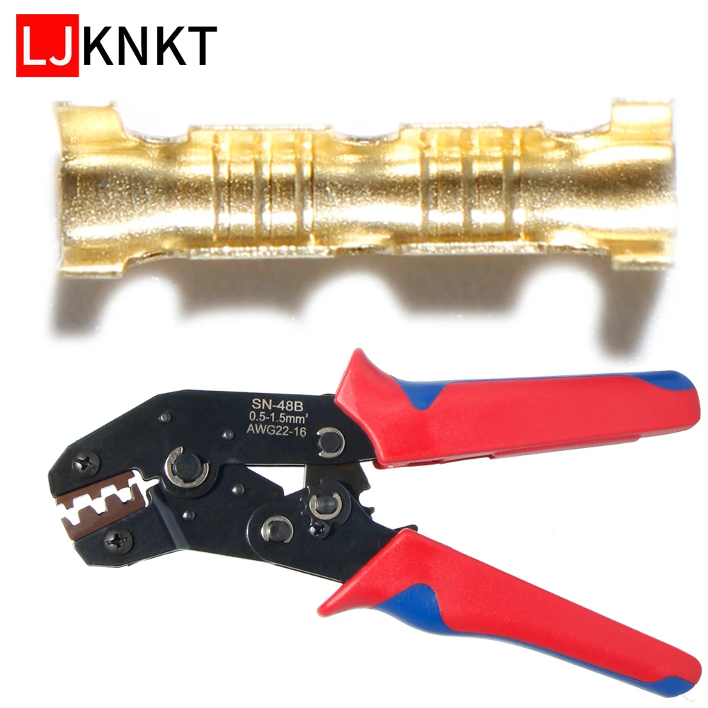 

U shaped terminal inserts connector small teeth universal spring plug wire crimping hand tool quick connection crimped SN-48B