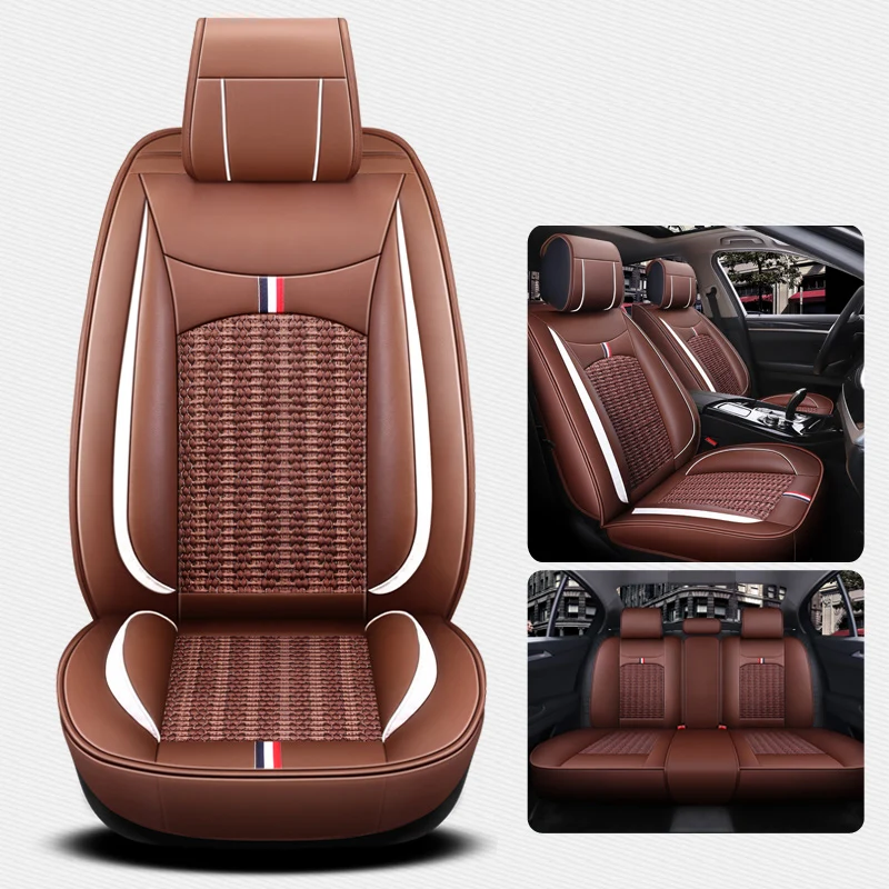 Brown Чехол для автомобильного сиденья для Honda Accord 7 8 9 City civic 4d Cr-v Crv Spirior Stream Hummer H2 Opel Vectra A B C - Color Name: Brown