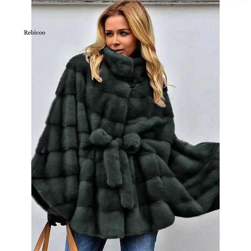 

Winter Mink Fur Coat Fashion Faux Fur Coat Women's Warm Top Elegant Thick Coat New Fashion Women's Coat Xl