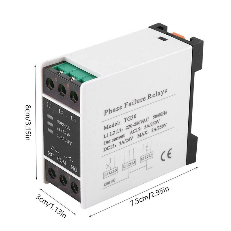 TG30 3 Phase Phase Failure Loss Sequence Relay Electronic Protection 220-380VAC