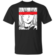 Camiseta negra con tema japonés triste de chica de Manga de Anime m-xxxl Vintage camiseta gráfica