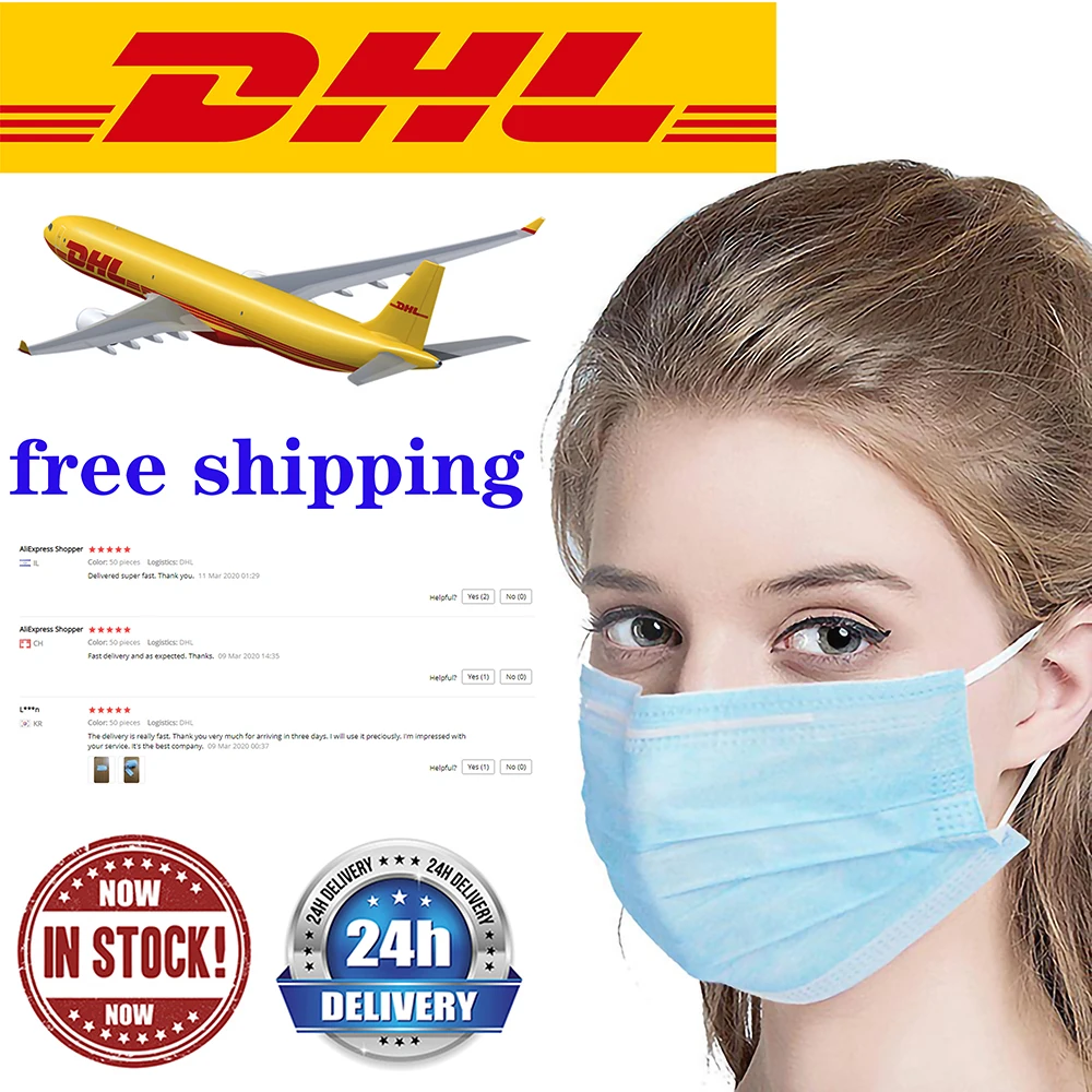 

50/100PCS Disposable Face Masks Medical Masks 3 Layer Medical Earloop Mouth Masks