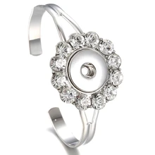 10 шт Новое поступление 18 мм до 20 мм DIY браслет на застежке-кнопке браслет со стразами