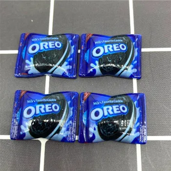 

Tanduzi 100pcs Wholesale Flatback Resin Cabochons Simulation Food Biscuits DIY Dollhouse Miniature Ornaments Resin Crafts