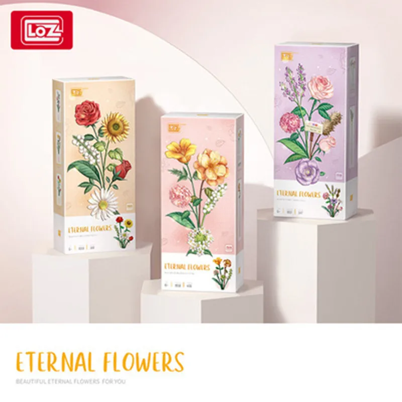 LOZ DIY 꽃 장식 블록, 집 장식 빌딩 블록, 장난감 조립 장난감, 어린이 및 성인용 크리스마스 선물, 1571 개