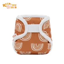 Housse de couche en tissu arc en ciel et Iris, lavable et réutilisable pour bébé, ajustable, pour 2 6kg