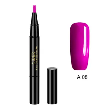 

3 In 1 Nail Gel Polish Pen Easy Use Soak Off Professional Quick Dry Led DIY Art Glitter Paint Home UV Non-toxic One Step