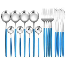 16PCS Western Stainless Steel Dinner Tableware Set New Cutlery Knife Fork Spoon Dinnerware Set With Household Dinner Tools