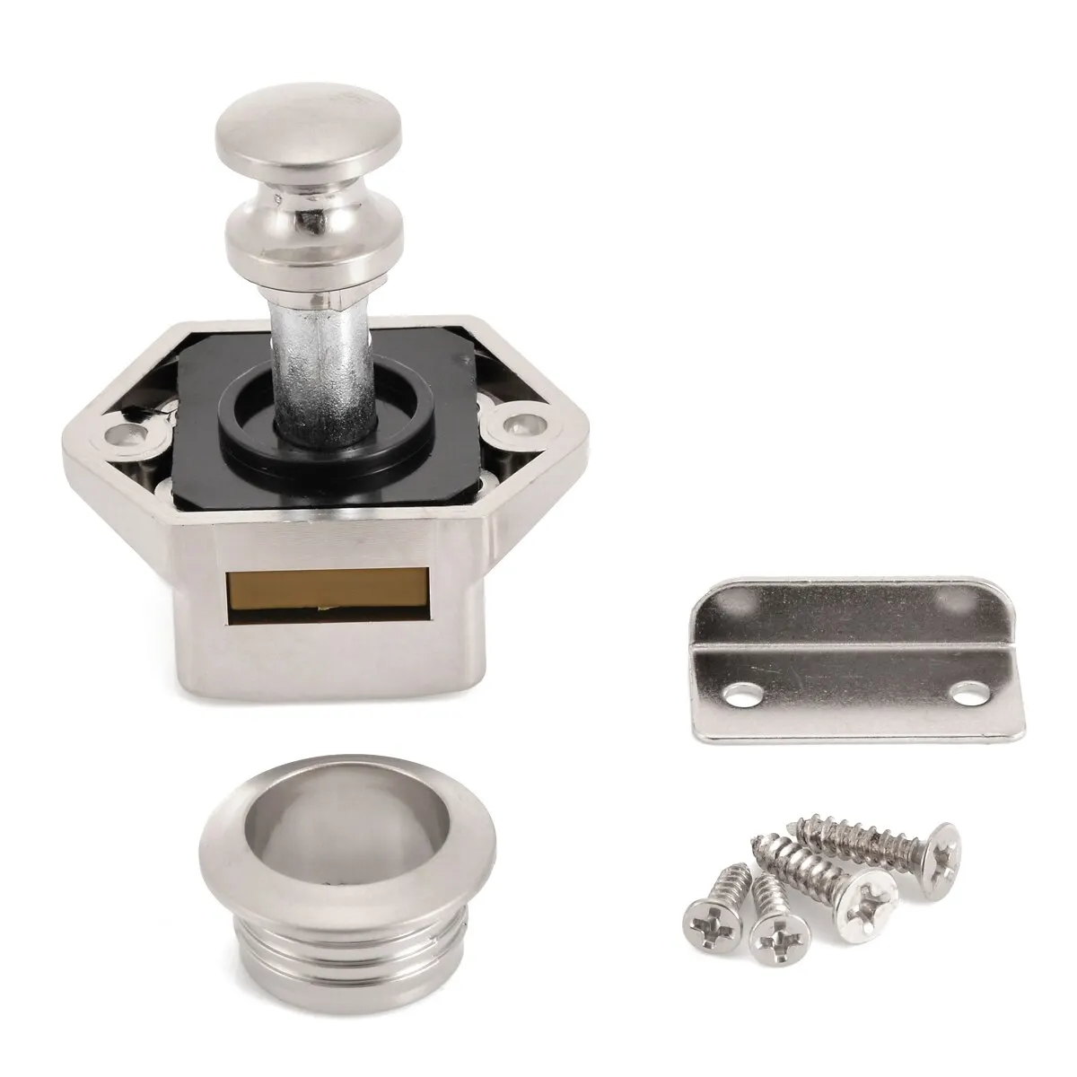 Home Kitchen Drawer Cabiner Door Camper Lock Quality Mini ABS Plastic Furniture Push Button Lock Knob Door Hardware Accessories