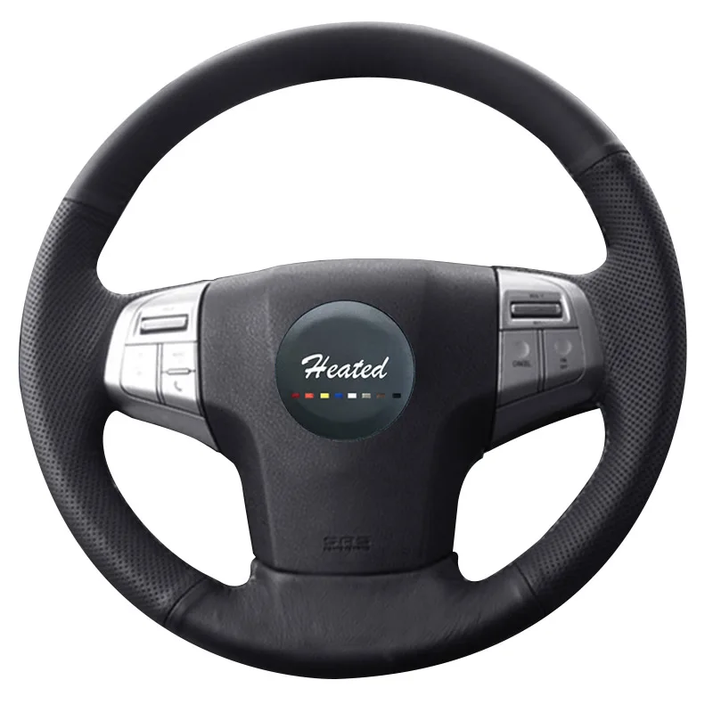 Противоскользящая дышащая кожаная оплетка для руля isuzu mu x|on the steering wheel|wheel cover