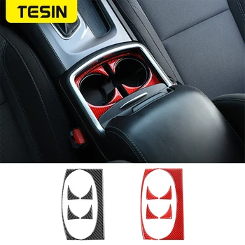 

Carbon Fiber Car Gear Shift Panel Water Cup Holder Front Storage Box Water Cup Panel Cover Stickers For Dodge Charger 2015+