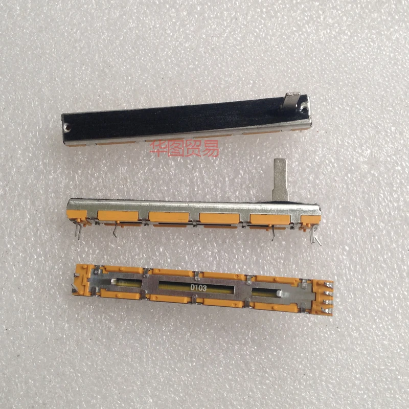 4 Pezzi Stereo 2 Canali 75Mm 7.5Cm Arancione Mixer Slide Potenziometro Slider D10K D103 Per Behringer Soundcraft Fader