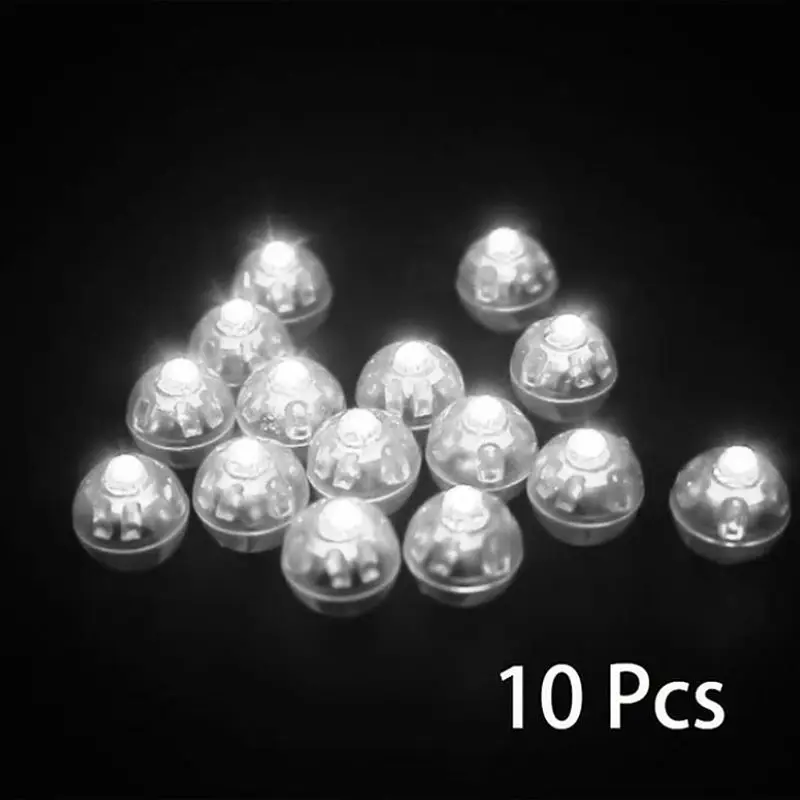 Mini lámpara de bola de luz LED para globos, linterna, decoración para fiestas de cumpleaños, 10 Uds.