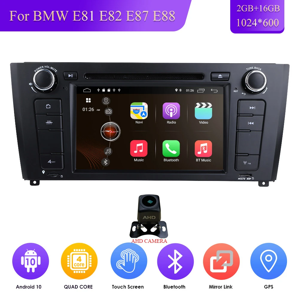 Car Stereo Sat nav Android 10.0 For BMW 1 Series E81 E82 E88 Carplay DAB+TPMS