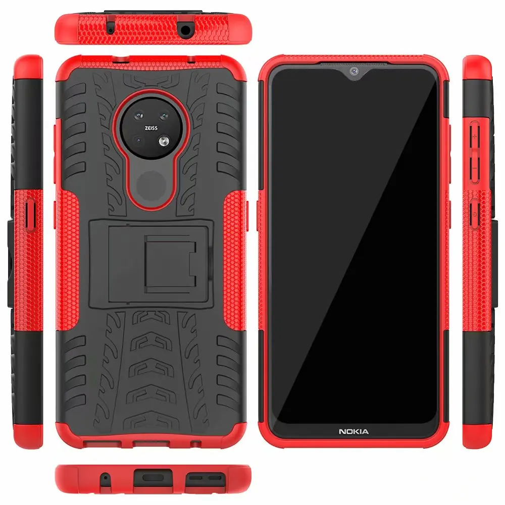 Для Nokia Lumia 6,2 чехол армированный чехол для телефона из поликарбоната и ТПУ с двойной бронированный жесткий чехол силиконовый чехол-накладка для Nokia 7,2 2,1 2,2 3,2 4,2 3,1 7,1 Plus задняя крышка чехол