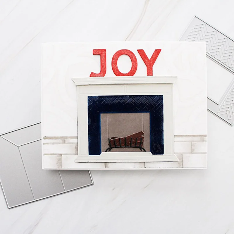 새로운 도착 크리스마스 벽난로 프레임 금속 절단 다이 2021 DIY Scrapbooking 인사말 카드 장식 공예 스텐실 만들기