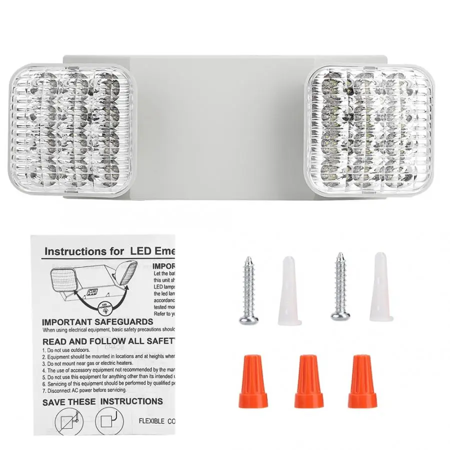 

LED Lighting Emergency Exit Sign Indicator Lamp Dual Adjustable Light Head LED Emergency Exit Lamp