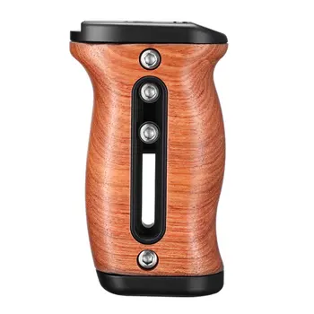 

UURig R027 Handheld Grimbal Universal Brazilian Rosewood Camera Cage Handle Triple Slide Screw Handle Microphone LED Light Mount