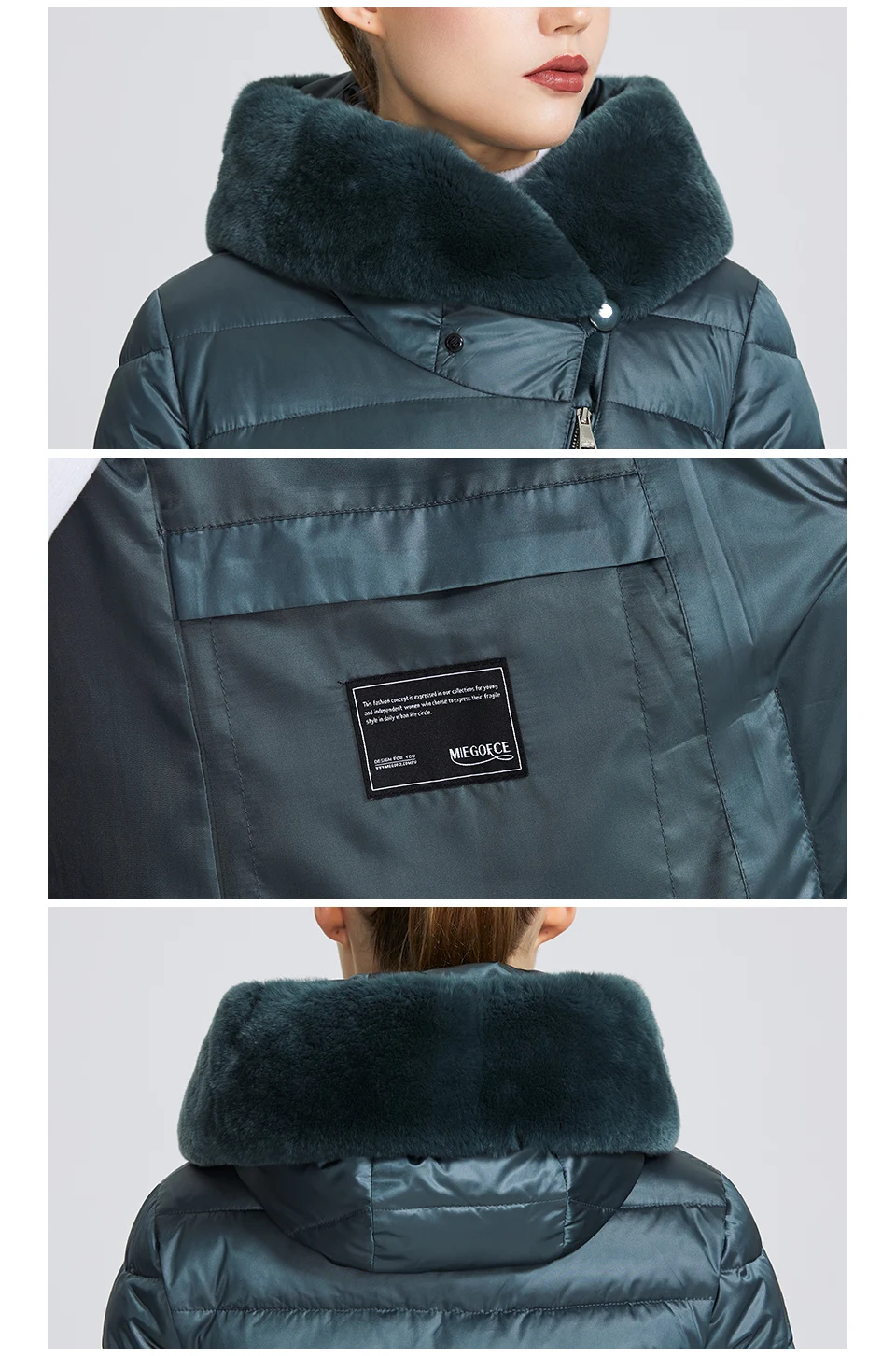 MIEGOFCE 2019 Зимняя женская коллекция женская теплая куртка и ощущение легкости куртка женская зима ветрозащитный стоячий воротник с капюшоном