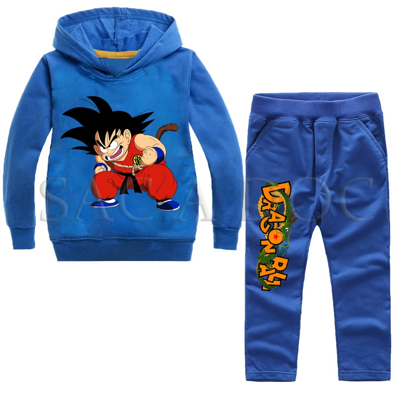 Dragon Ball Casual Sweater Children Autumn Set 2pcs Set Long Sleeve Hoodies+Pants Sets Toddler Boys Girls Tracksuits Outfit