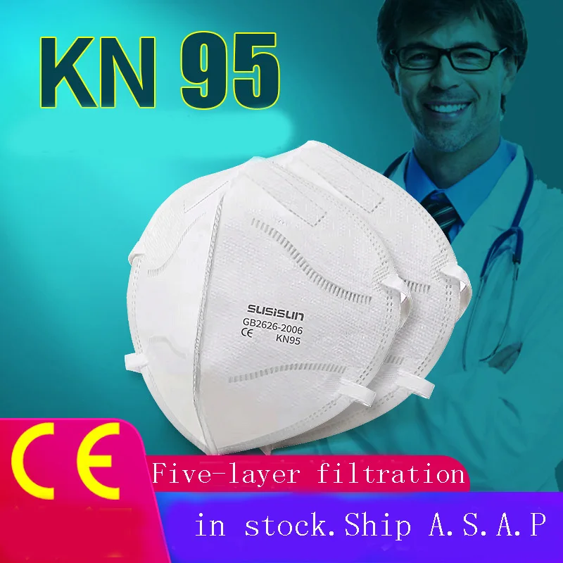 

10 pcs KN95 CE women men Dustproof Anti-fog And Breathable Face Masks 95% Filtration N95 Protection Droplet Masks
