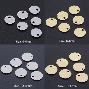 

10pcs/lot 100% Stainless Steel 6mm-12mm Round Blank Charms Wholesale Top Quality Never Tarnish Jewelry Making Charms