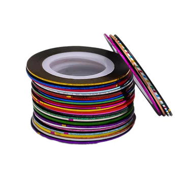 

42pcs Nail Striping Tape Shiny Nail Art Decor Adhesive Sticker Nail Sticker Nail Art Tips Decor for Home Salon