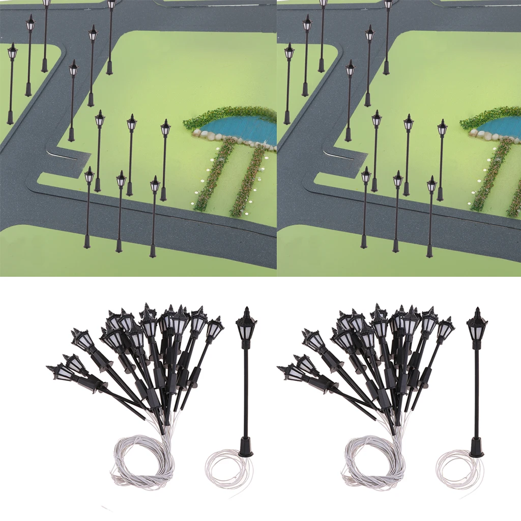 40 Pieces LED Street Lamps Street Lighting for Railway Model Making