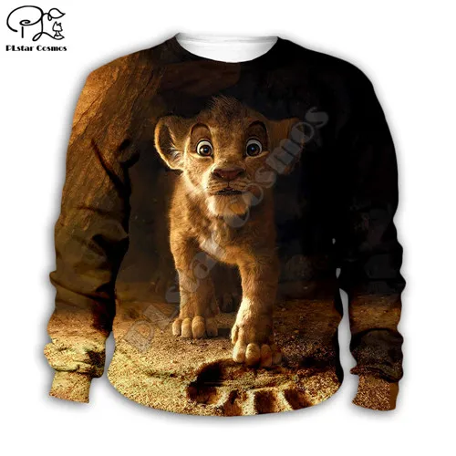 The Lion King Movie children clothing hoodie Kids baby 3D Simba print zipper hoodies Sweatshirts boy girl Long sleeve Tops - Цвет: Kids  sweatshirts