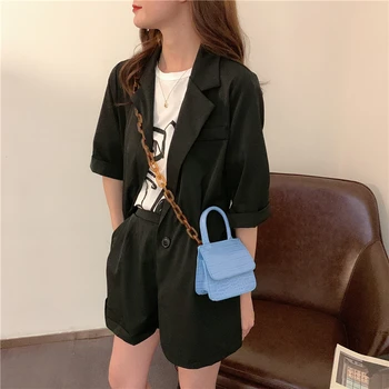 

Mini Design PU Leather Shoulder Bags For Women 2020 new Acrylic chain female Crossbody Bag Travel Handbags Stone Pattern wallet