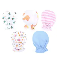 5 пар мягких хлопковых детских перчаток, всесезонные перчатки, защитные перчатки для новорожденных