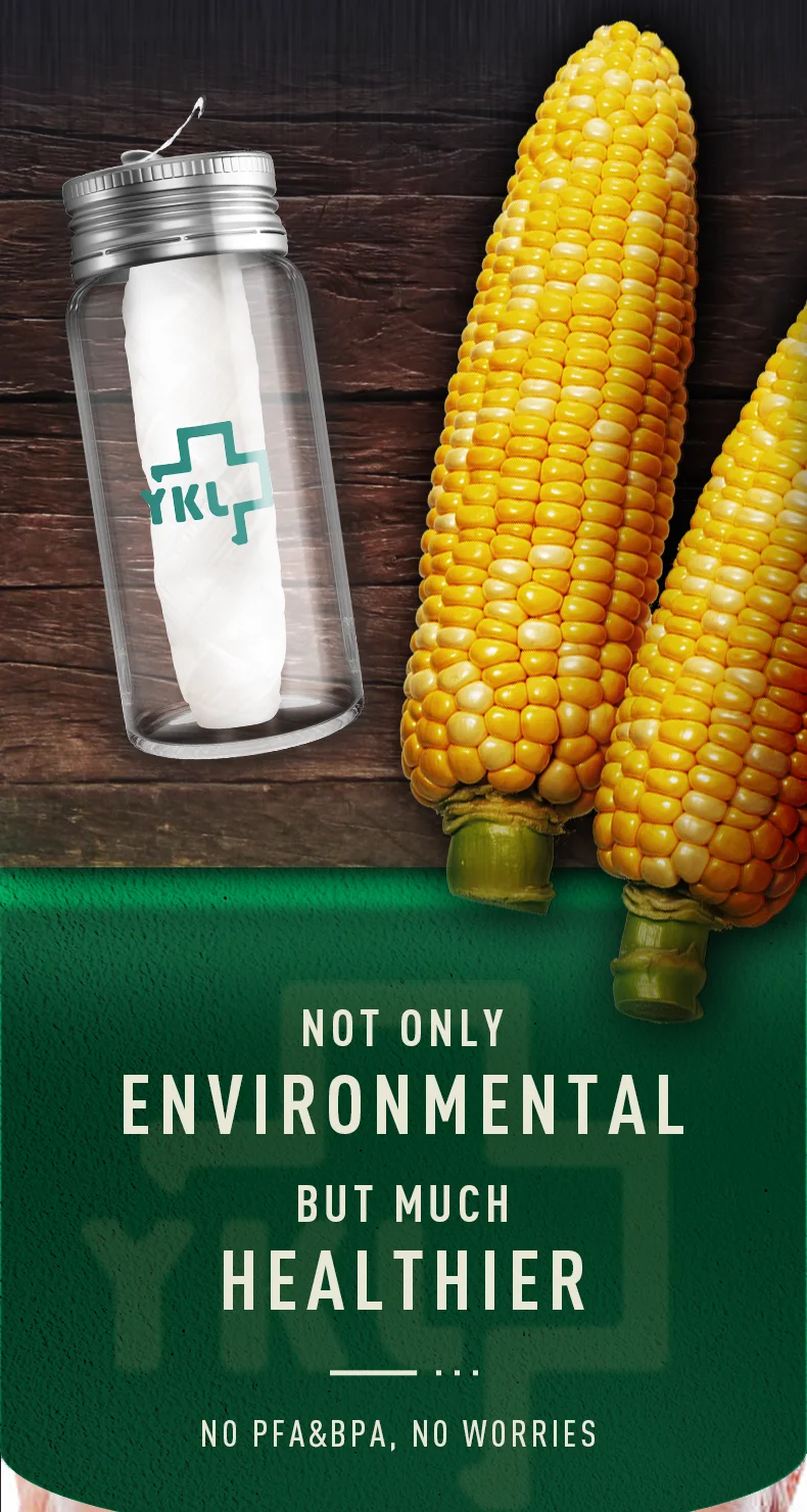 EcoFriendly Bamboo Dental Floss with Recyclable Bottle Dispenser