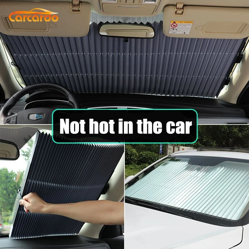 Carcardo Retractable Car Sunshade Car Window Shade Windshield Sunshade Car Front Window Sunshade Car Sun Shades For Windshield