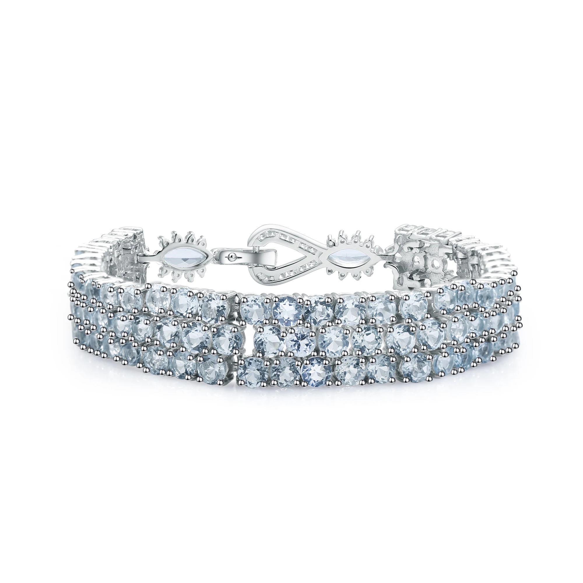 Gem's балетные 925 пробы серебро 27,24ct натуральный Небесно голубой топаз драгоценный камень браслеты и браслеты для женщин Свадебные ювелирные изделия