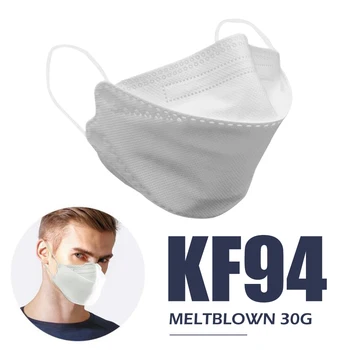 

5PCS KF94 3D Stereo 4 Layer Filter Mask PM2.5 Dustproof Anti Haze Protective Face 94% Filtration Mouth Mask DustProof