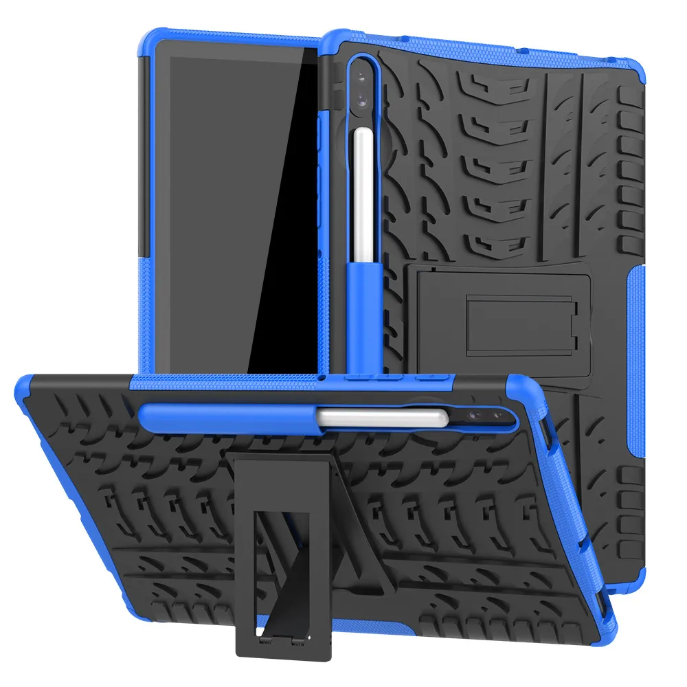 100 шт./лот, чехол для планшета, жесткий защитный чехол для samsung Galaxy Tab S6 10,5 SM-T865 T860, Прочный Гибридный чехол-подставка - Цвет: Синий