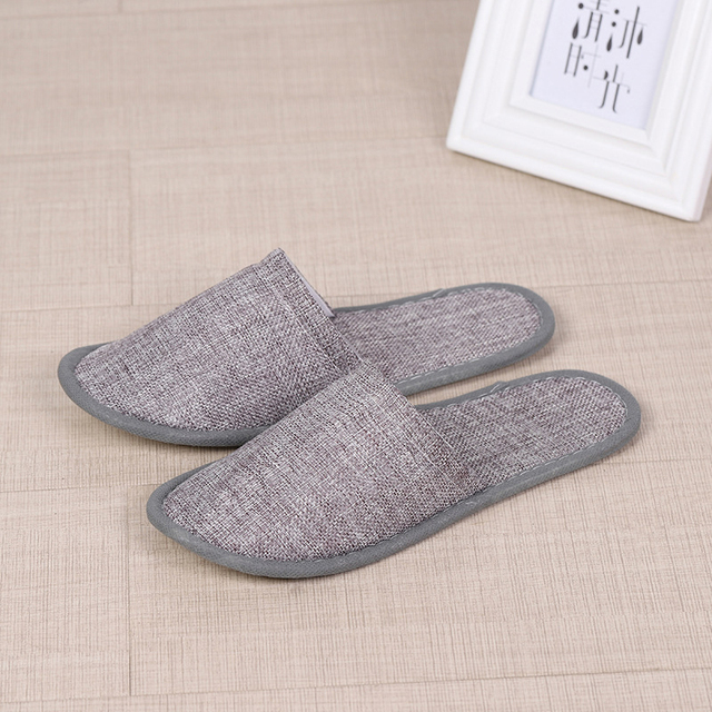 Comfortable Breathable Slippers Hotel Disposable Supplies Summer Home Hospitality Linen Slippers Thick Bottom